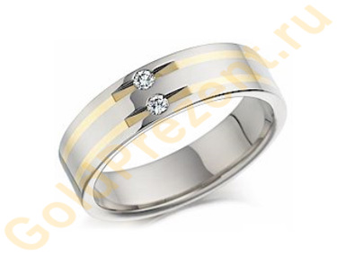 Обручальное кольцо с двумя бриллиантами