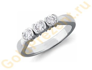 Обручальное кольцо с тремя бриллиантами